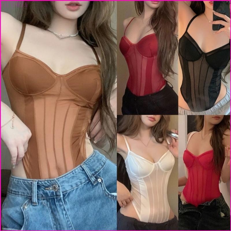 Vic Thời Trang Chắp Vá Camisole Mềm Body Áo Không Tay Cho Váy Dự Tiệc