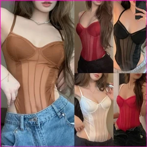 Vic Thời Trang Chắp Vá Camisole Mềm Body Áo Không Tay Cho Váy Dự Tiệc