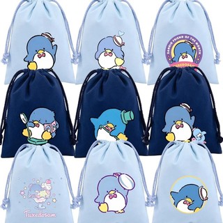 Túi dây rút Tuxedosam Sanrio vải sang trọng, túi lưu trữ hoạt hình làm quà tặng