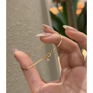 Vòng Tay Vàng Nữ Kim Cương Đơn Dây Chuyền Bạc Bong Bóng Xương Rắn Đơn Giản Handmade Trang Sức Sinh Viên Trang Sức Quà Tặng