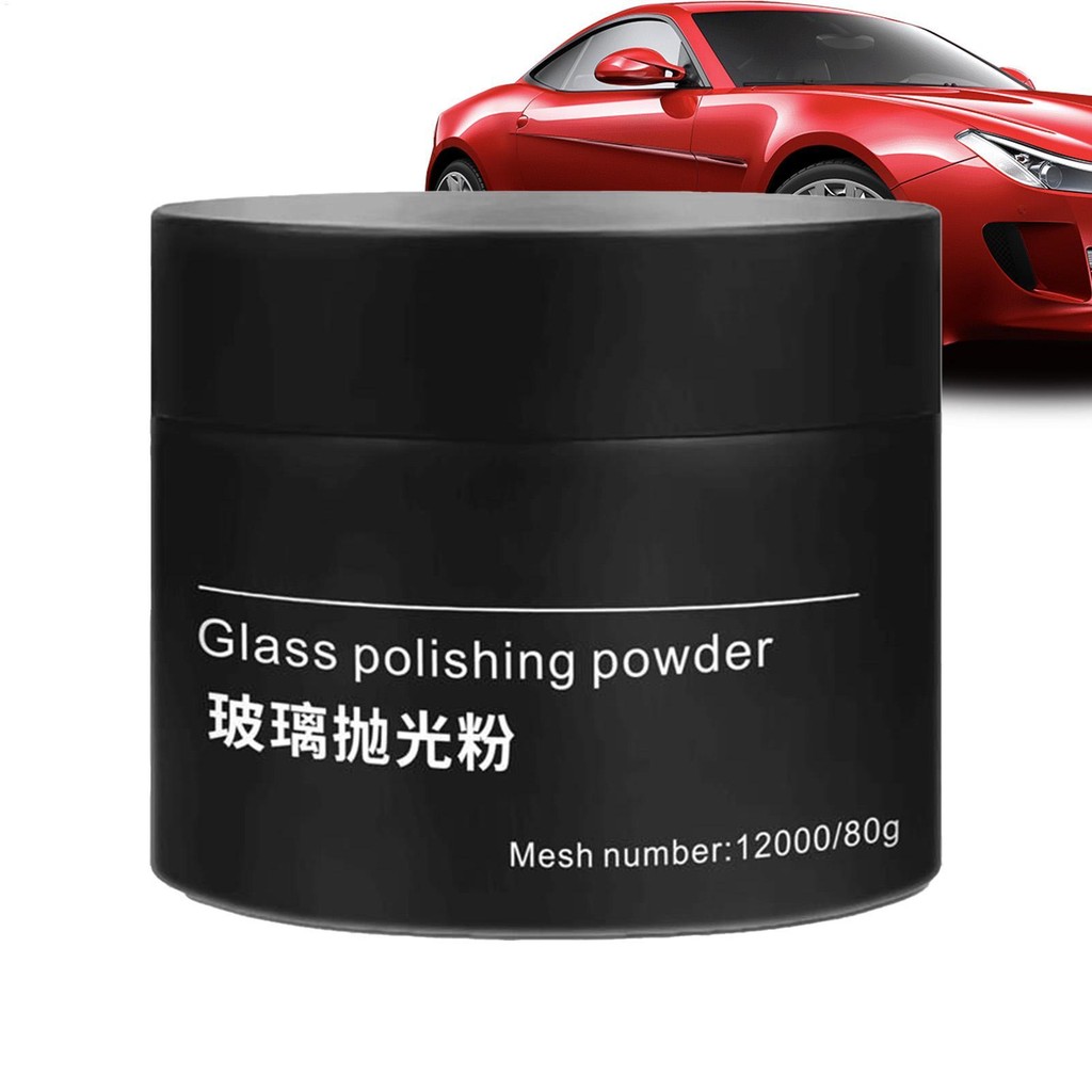 Bột đánh bóng thủy tinh 80g Bột sửa chữa kính ô tô Cửa sổ ô tô Bột tẩy dầu mỡ Sửa chữa vết xước Loại bỏ cho xe tải pomervn