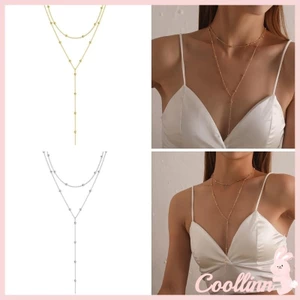 Coo Vòng cổ tua rua nhiều lớp có hạt Vòng cổ nhiều lớp đa năng Trang trí cổ cho phụ nữ tìm kiếm Elegances