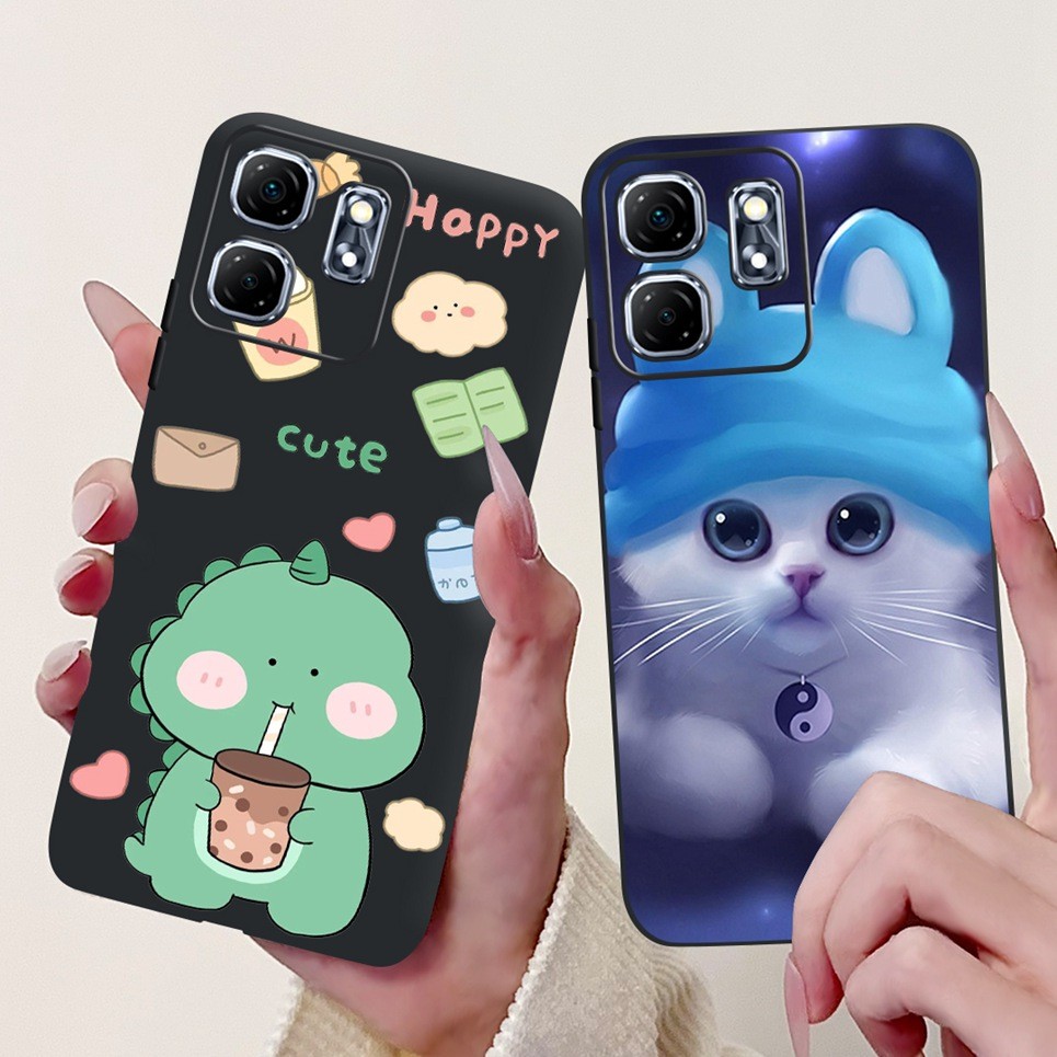 Ốp Silicon Mềm Cho Infinix Hot 50 4G X6882 Hot 50i X6531 Smart 9 X6532 Ốp Điện Thoại Phong Cách Mát Mẻ Rồng Mèo Phi Hành Gia Hoạt Hình