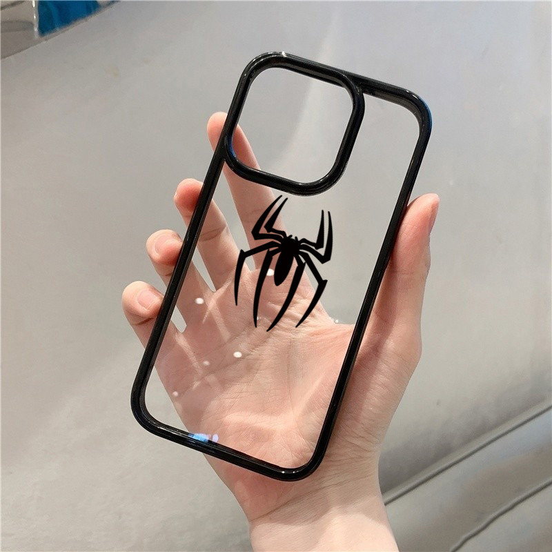 Vỏ Tương Thích Cho iPhone 16 15 Pro Max 16e 11 13 14 12 Pro Cho iPhone 7 8 Plus XS Max X XR SE2022 Bat Spiderman Cứng Trong Suốt Silicon Chống Sốc