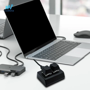 Bàn phím USB chơi Game 2 phím Bàn phím PC Bàn phím cơ Trao đổi nóng Bàn phím trò chơi để vẽ âm thanh Điều khiển âm lượng chơi Game