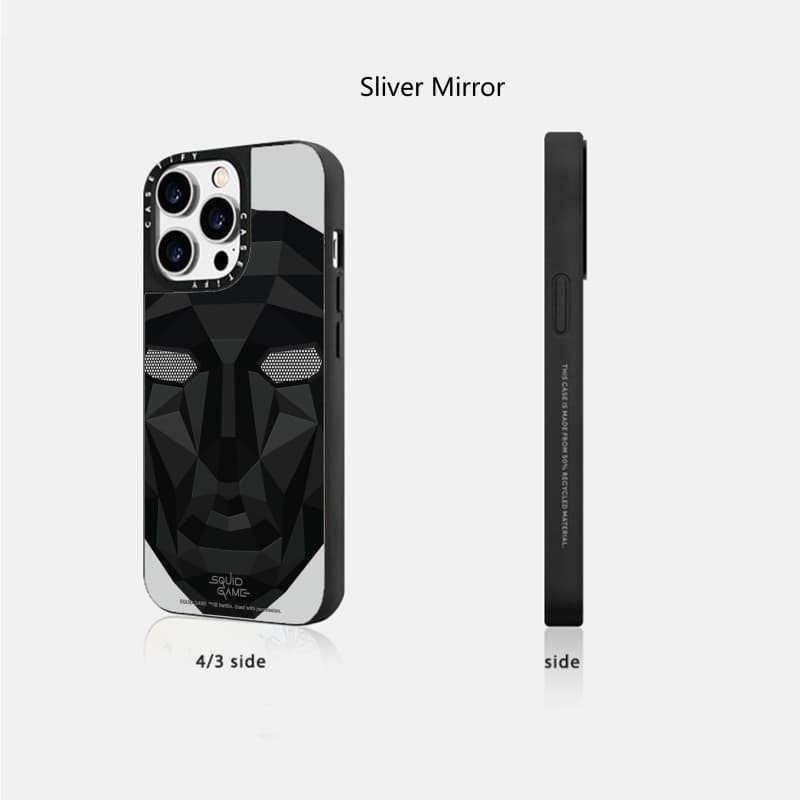 Casetify X Mực Trò Chơi Phía Trước Người Đàn Ông Ốp Lưng Từ Tính Hút Đen & Bạc Gương IPhone IPhone 16 15 14 13 12 Pro Max Plus Ốp Lưng Cứng Có Hộp Khắc logo