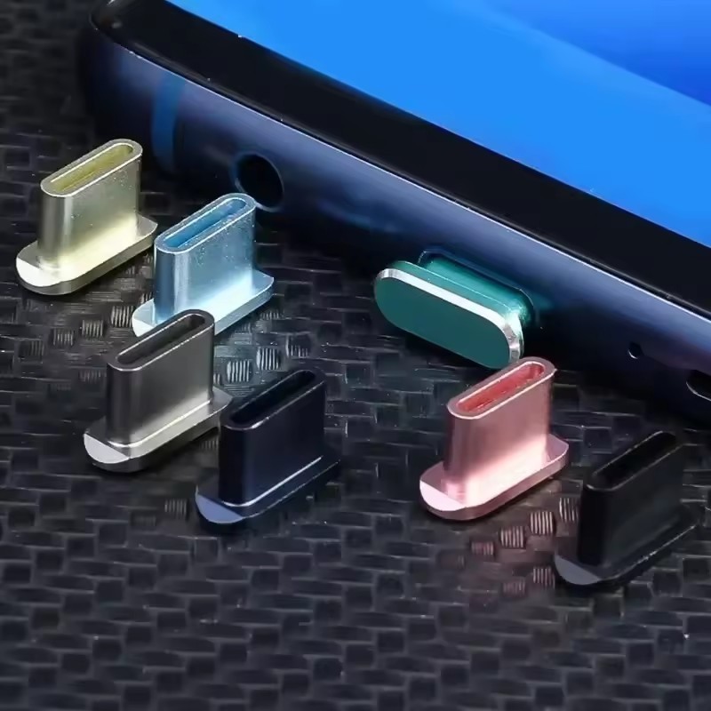 Phích cắm bụi USB-C hợp kim nhôm cao cấp - Tấm bảo vệ cổng Type-C bền bỉ cho điện thoại di động, Vỏ cổng sạc nhỏ gọn, Universal Fit