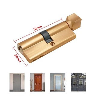 Khóa xi lanh cửa thiên vị 70mm 3 phím Lối vào chống trộm bằng đồng thau Khóa cửa AB An ninh gia đình Nội thất Khóa phòng ngủ Xi lanh