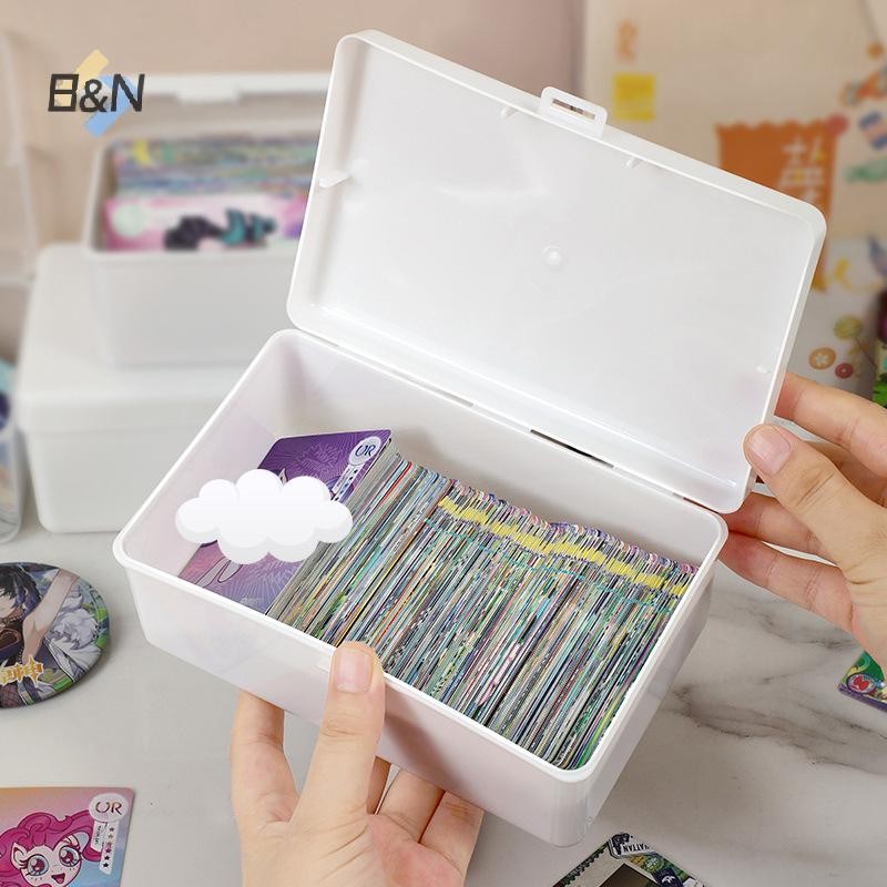 B & N Mới Trong Suốt Nhựa Hộp Bảo Quản Photocards Hộp Bảo Quản Thẻ Nhỏ Để Bàn Tổ Chức Hộp Phân Loại Văn Phòng Phẩm.