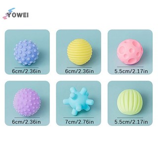 YOWEI 6 Cái Đồ Chơi Cho Bé Quả Bóng Cảm Giác Cho Trẻ Em Họa Tiết Tay Chạm Massage Mềm Mại Trẻ Sơ Sinh Lục Lạc Cảm Giác Đồ Chơi Tắm Giáo Dục VN