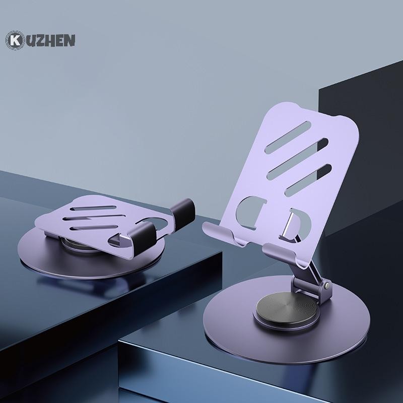Kim loại KUZHEN 360° Xoay Điện Thoại Di Động Giá Đỡ Máy Tính Bảng Chống Trượt Có Thể Gập Lại Điều Chỉnh Di Động Lười Để Bàn Sống Điện Thoại Di Động Đứng Gắn HOT