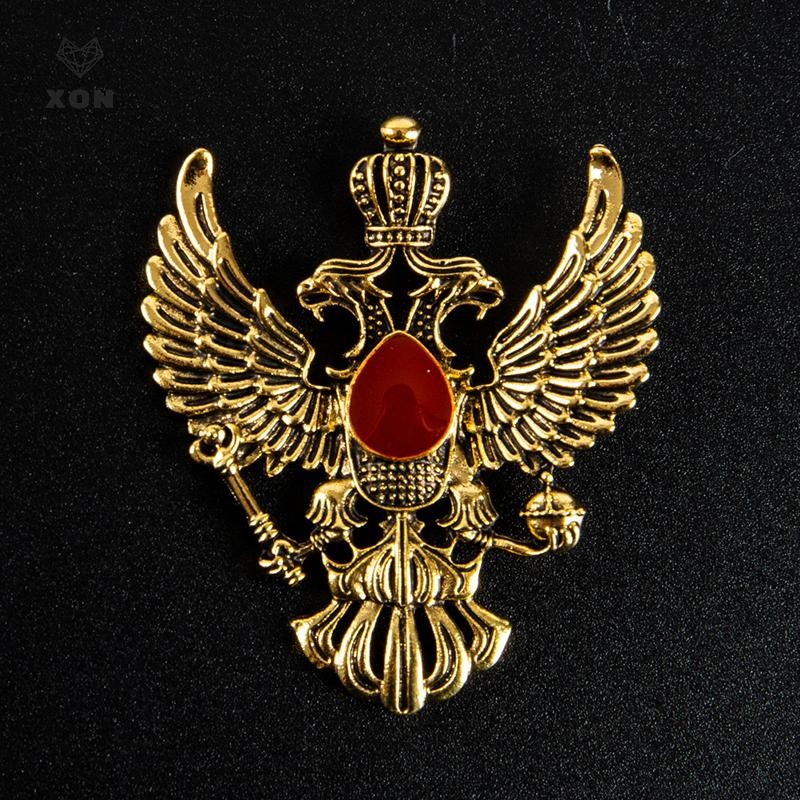 XON Ghim Cài Áo Hình Cánh Đại Bàng / Vương Miện Bằng Kim Loại Kiểu Vintage Cho Nam