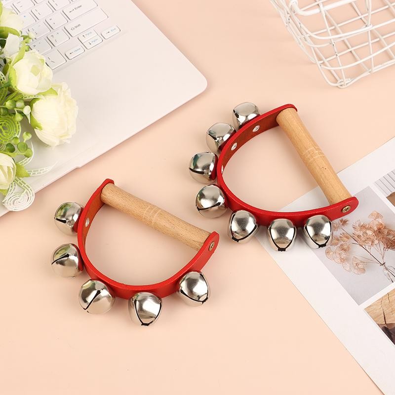TMOY Chuông Tay Chuông Tay Với 5 Cái / 7 Chiếc Jingle Bells Tay Cầm Gỗ Nhạc Cụ Chuông Đồ Chơi Quà Tặng Cho Trường Học Âm Nhạc Lớp Chăm Sóc Ban Ngày Tại Nhà TCVN