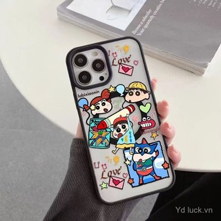 Ốp điện thoại trong suốt chống sốc Shin-chan hoạt hình, tương thích với iPhone 11 16 15 Pro 14 Pro Max 13 Pro 12 11 Pro 15 14 13 12 Pro 11 Pro Max 16 Pro 14 Pro 13 Pro Max 12 Pro Max, chống trầy xước, chống mồ hôi, chống rơi