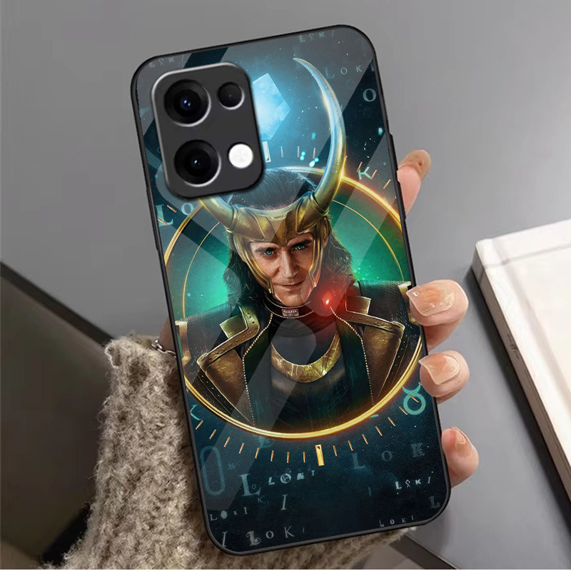 Ốp Điện Thoại Thủy Tinh Loki 01 Cho Oppo A54 A74 4G A79 5G A94 A3X Reno 11 12 13 11F 12F 13F 10 8 Cover