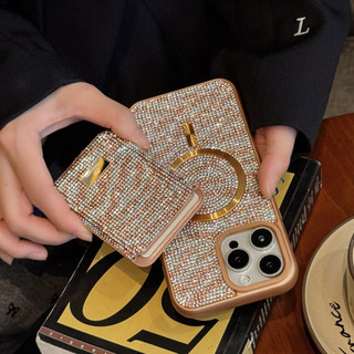 Zebra Sọc In Hình Thời Trang Thường Ngày Flash Bột Khe Cắm Thẻ Siêu Từ Thời Trang Swarovski Chấm Khoan Vỏ Điện Thoại Cho iphone 17 Air16 15 14 13 Pro Max Ốp lưng Chống Rơi