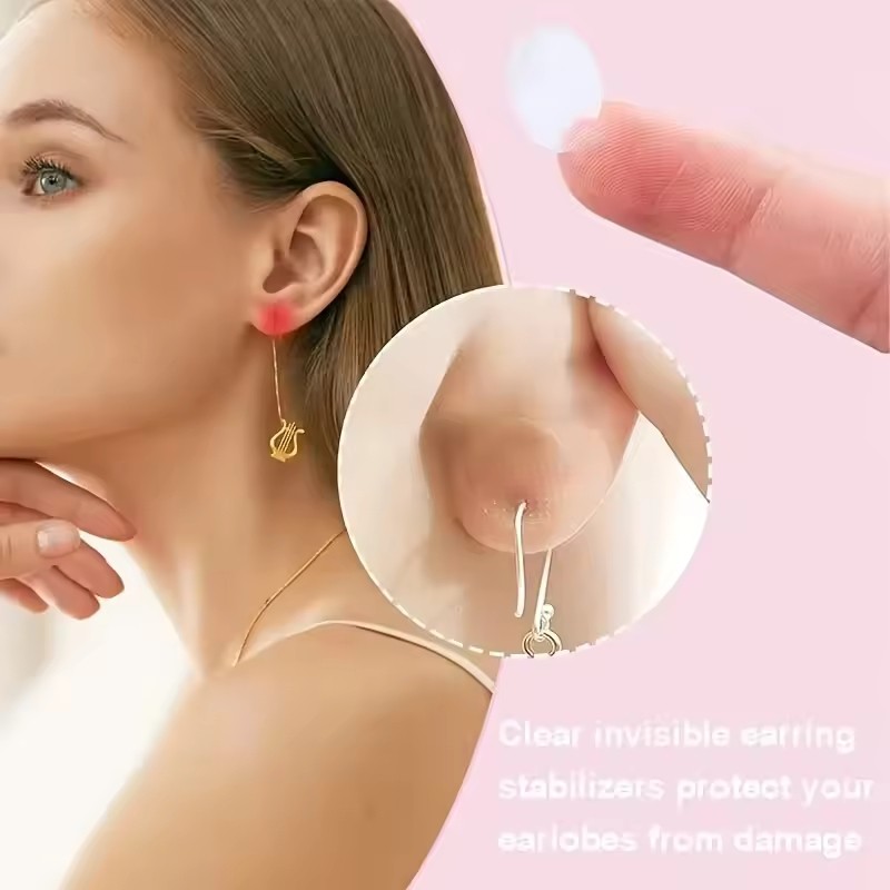 100 / 200 Chiếc Vô Hình Tai Lobe Hỗ Trợ Băng Di Động Bông Tai Ổn Định Chống Thấm Nước Chống Đâm