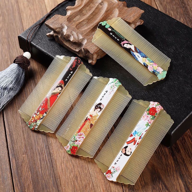 ✪[1532 lượt mua lại] Lược chải răng dày đặc, lược chải chấy, lược thầu dầu trị gàu, lược Lược trẻ em loại bỏ chấy, lược Răng Dày kiểu cũ GTP1