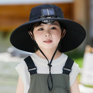 Mũ che nắng ngoài trời BAIHE, có quạt làm mát Mũ che nắng vành rộng, Mũ chống tia cực tím / USB thoáng khí cho trẻ em Mũ ngư dân