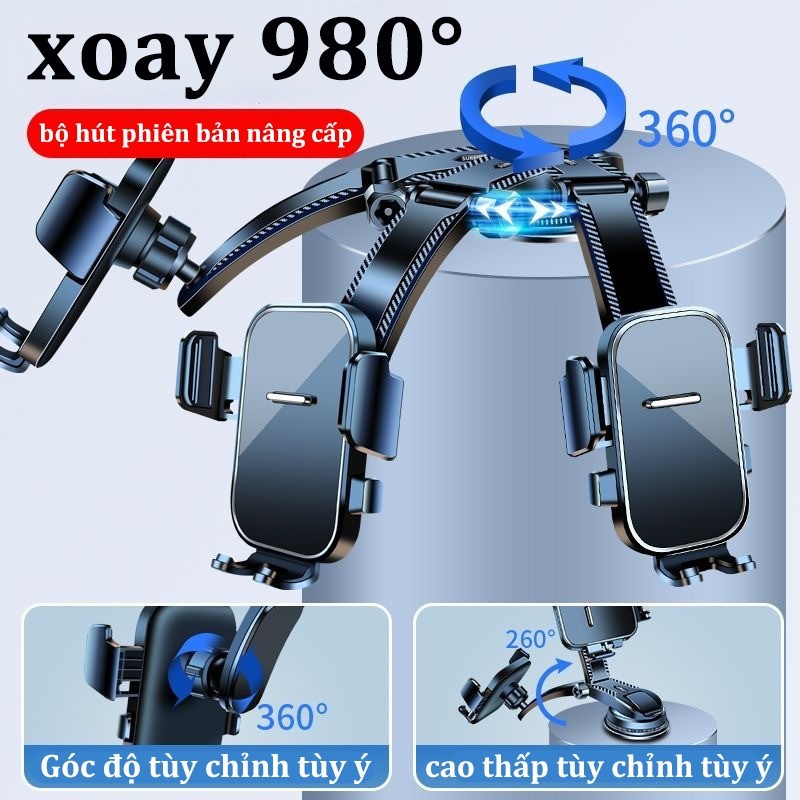 Giá đỡ điện thoại ô tô gắn,dạng thác nước không che tầm nhìn xoay 360 độ,Giá đỡ đa năng cho xe hơi