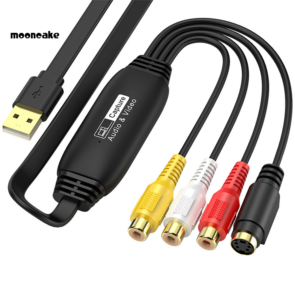 Bánh trung thu | Bộ chuyển đổi Vhs sang kỹ thuật số 1080p, ghi video USB, chuyển từ Vhs Vcr Tv sang số cho Windows Mac Os Linux Android RCA
