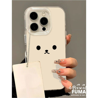 Ốp Điện Thoại Gấu Biểu Hiện Dễ Thương Cho Redmi 14C 14R 13C K80 K70 K70E K60 K50 Ultra K40 K40s K30 Pro K30i A4 A3 Kem Trắng Vỏ Đơn Giản Chống Rơi Ốp Lưng Mềm
