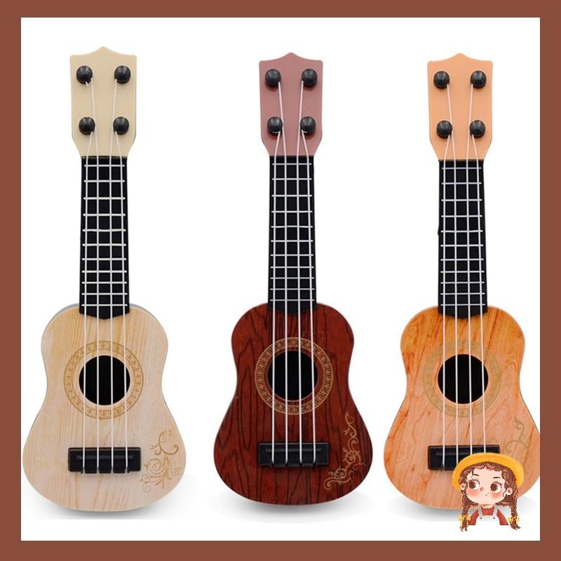 Đồ chơi đàn Guitar Li 4 dây cho trẻ em với đồ chơi cổ điển Mini màu nâu vàng