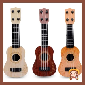 Đồ chơi đàn Guitar Li 4 dây cho trẻ em với đồ chơi cổ điển Mini màu nâu vàng