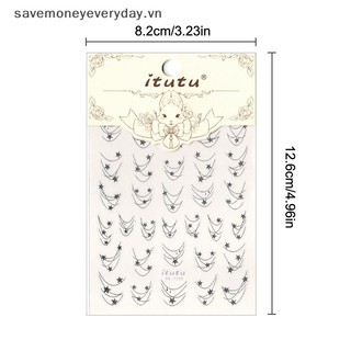 [savemoneyeveryday] Star Nail Art Sticker Bronzing Flash Nhãn dán tự dính chất lượng cao Trang trí quyến rũ móng tay Lập thể [vn]