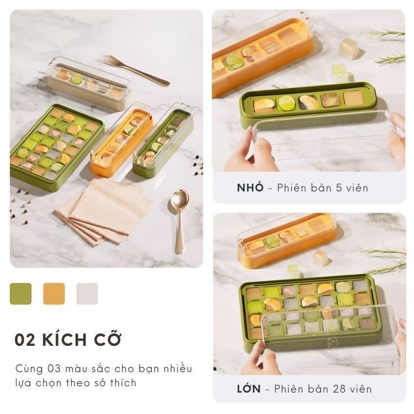 Khay đựng đá nhựa có nắp lấy đá siêu nhanh phát minh mới nhất 2024