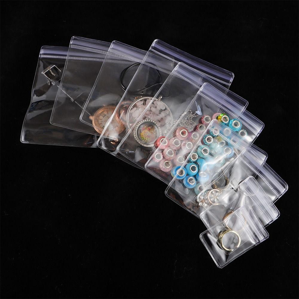 CAST 100 Chiếc Túi Tự Niêm Phong, Túi Khóa Zip Có Thể Đóng Lại Bằng Nhựa PVC, Túi Trang Sức Trong Suốt Chống Bụi Bao Bì Quà Tặng Túi Bảo Quản