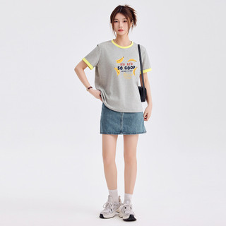 [MIZIQI] Áo thun ngắn tay cổ tròn in hình chính hãng dành cho nữ Áo thun ngắn tay dáng rộng phù hợp