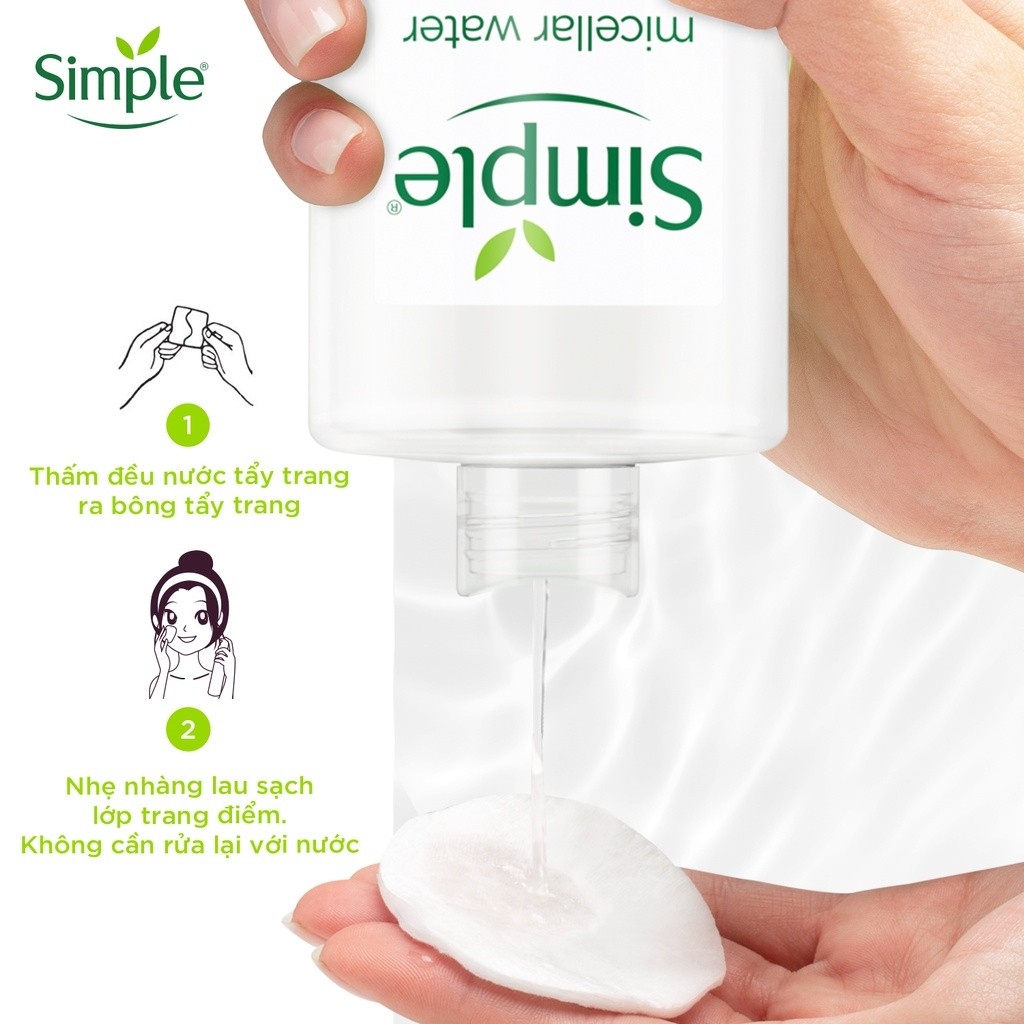 Nước Tẩy Trang Simple Tẩy trang Simple Micellar Cleansing Water lành tính an toàn cho da nhạy cảm  400ml - Glowin Beaty | BigBuy360 - bigbuy360.vn