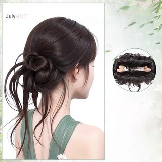 JULYHOT Sợi Chịu Nhiệt Tổng Hợp Tự Nhiên sels Xoăn Sóng Tóc Lộn Xộn Bun Dành Cho Nữ Và Bé Gái Tiệc Cưới Hàng Ngày Massivedeals