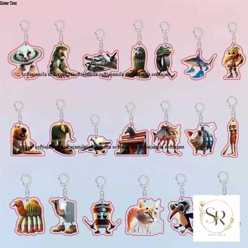 Creative Italian Brainrot Animals Keychains for Accessories Funny Sigma ...