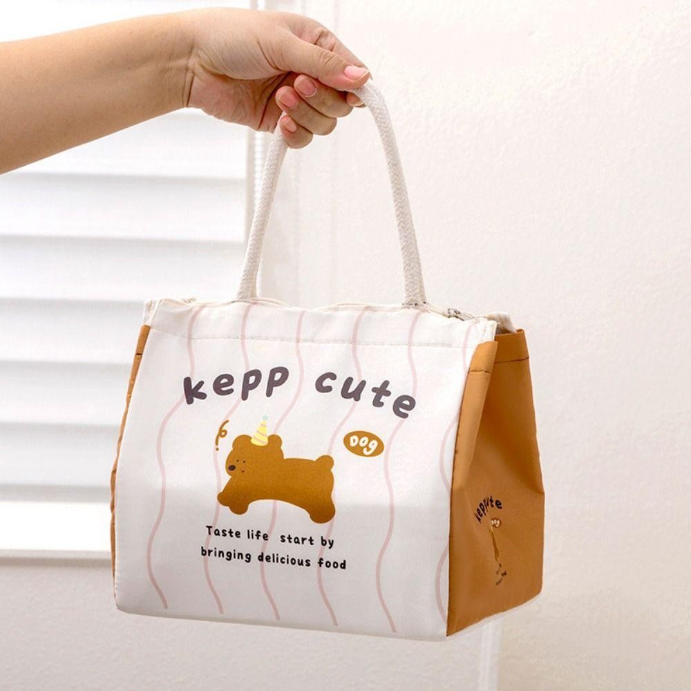 Túi cơm trưa giữ nhiệt SUNKISSD, hộp cơm lớn hoạt hình, túi tote đa năng Kawaii, túi bảo quản thực phẩm di động cho nữ, bé gái