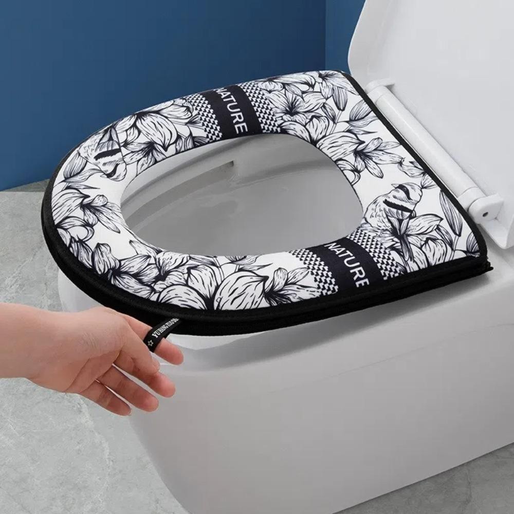 Vỏ vệ sinh dây kéo GOODH, Tấm lót bồn cầu dày đa năng, Đệm vệ sinh chống nước hoạt hình có thể tháo rời