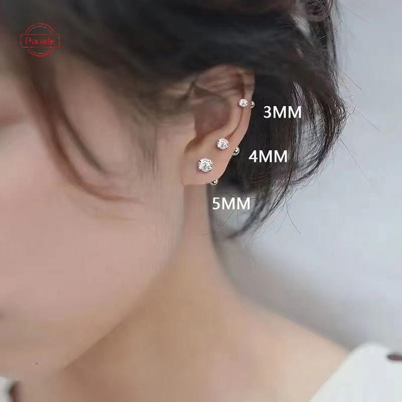 Diễu Hành 1 Cặp Bông Tai Zircon Cho Nữ Xương Tai Móng Tay Sụn Bông Tai Xoắn Ốc Bông Tai Trang Sức Cơ Thể Quà Tặng VN