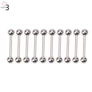 [PCWKKef] 10 Chiếc Lưỡi Inox Rốn Núm Vú Barbell Nhẫn Thanh Thân Mới