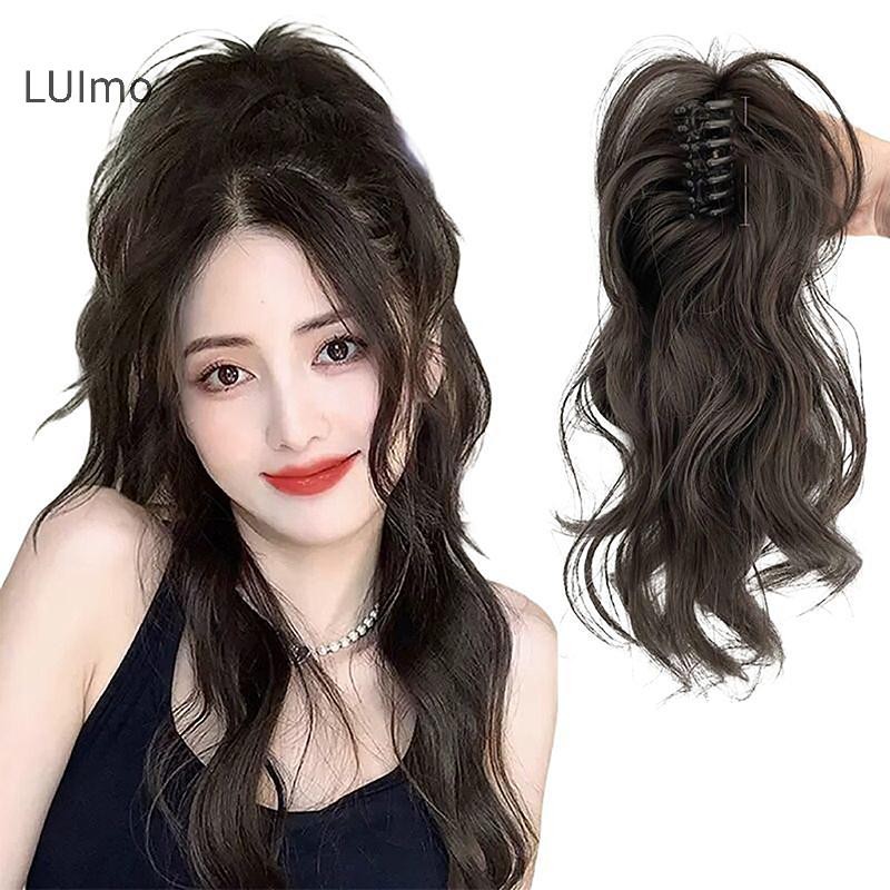 Luimo Tổng Hợp Móng Vuốt Kẹp Đuôi Ngựa Phần Mở Rộng Tóc Ngắn Xoăn Tự Nhiên Đuôi Giả Tóc Cho Nữ Đuôi Ngựa Tóc Đen SBS