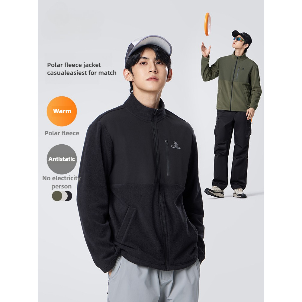 Ảnh Áo khoác lông cừu nam CAMEL CROWN Áo khoác lông cừu cực ấm áp chống gió 3