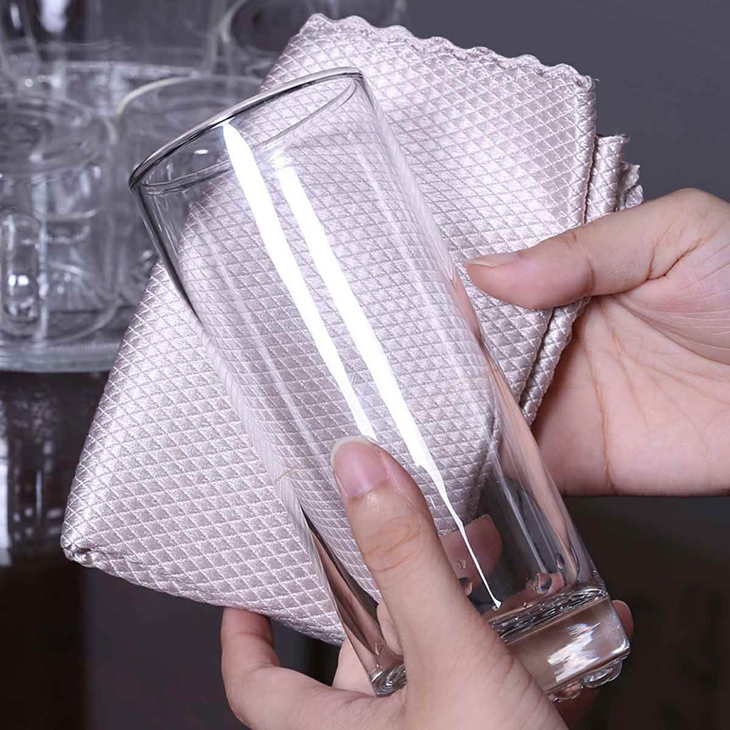 Combo 10 Khăn Lau Bát  - Lau Kính - Lau Đánh Bóng Đa Năng - Công Nghệ Mới Không Xù Lông 25x25cm FE123