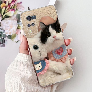 Ốp lưng Vivo Y51 V2030 V2031 Y51A Y31 Y33 Y53s 4G Họa tiết hoa mèo dễ thương Vỏ điện thoại TPU silicon mềm