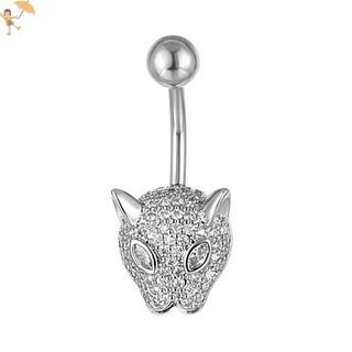 [GOU] Vòng rốn động vật Vòng rốn Vòng rốn Da báo Inlay Navel Trang sức móng tay Pircing Umbilical Pircing Ring VN