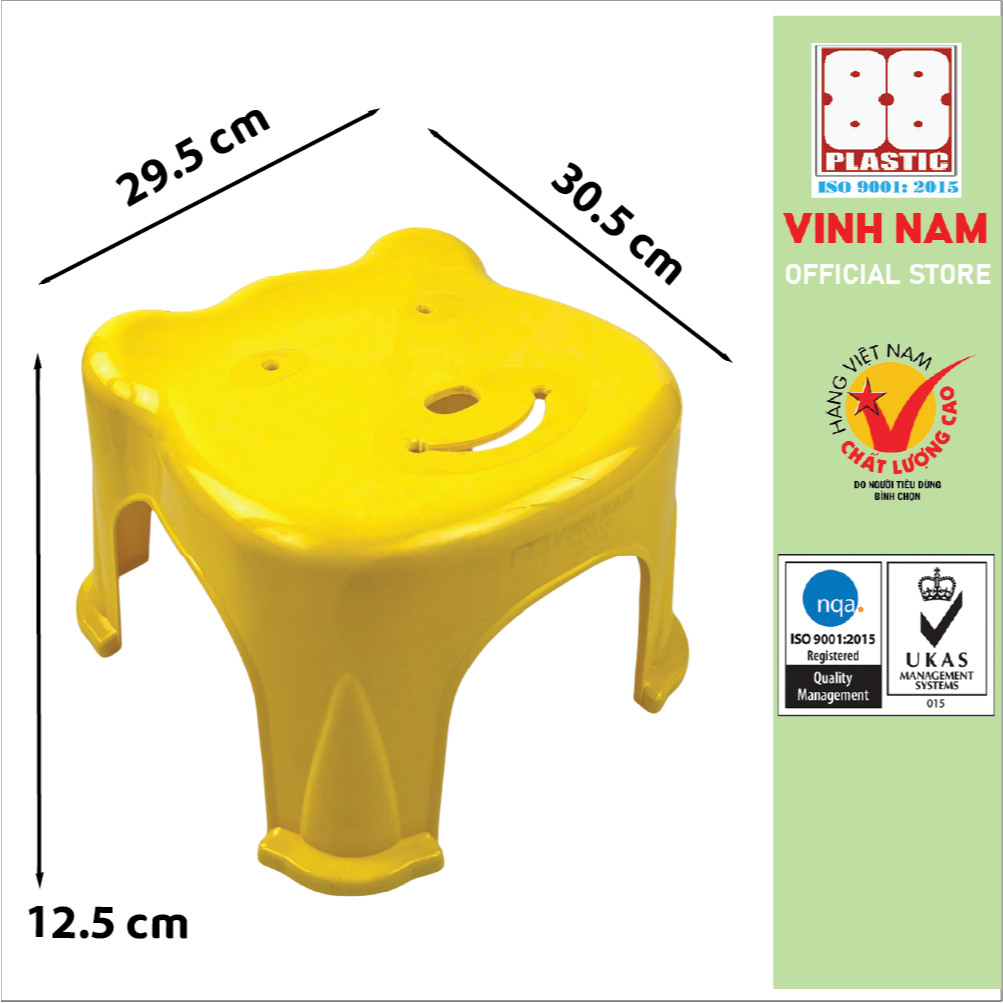 Ghế Ngồi Chú Gấu Vinh Nam Plastic Ghế Nhựa Cao Cấp Cứng Cáp Siêu Chắc Chắn Size 30x30x12.5cm Mã 015
