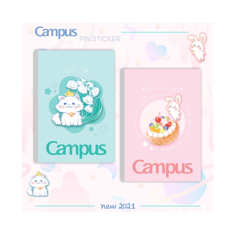 Tập vở sinh viên Campus KN 120 trang PIN STICKER. - Văn phòng phẩm BIBI