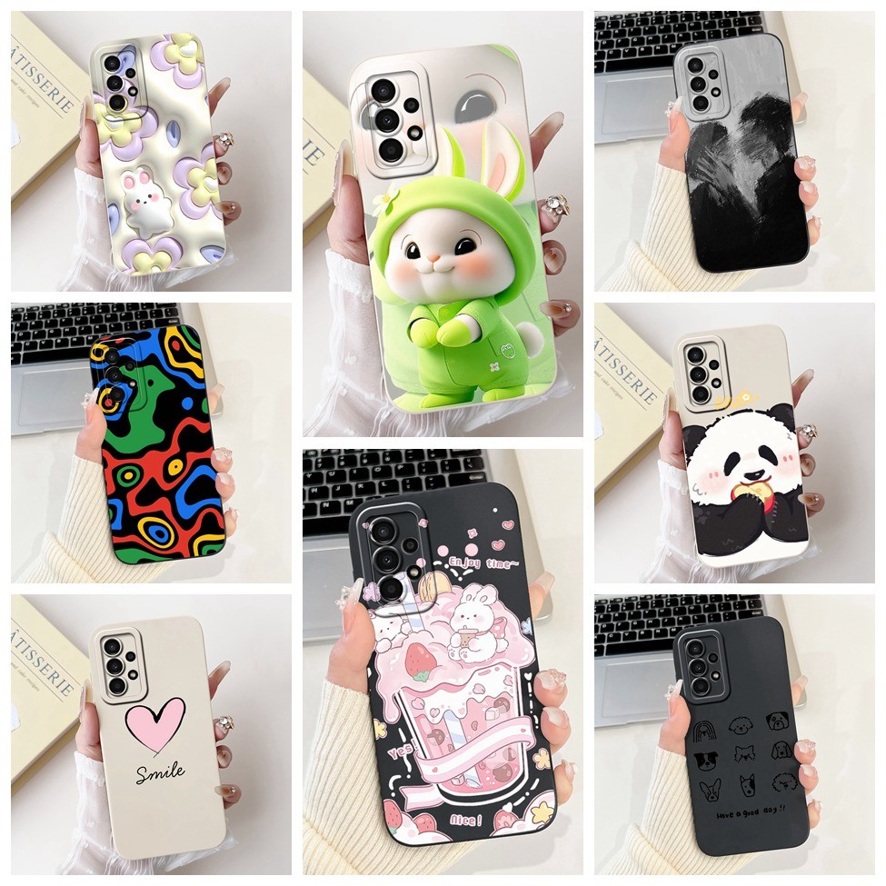 Ốp Lưng Cho Samsung A13 4G A135F A13 LIE Ốp Lưng Samsung Galaxy A13 Chống Sốc Mèo Gấu Trúc Thỏ Thời Trang Hoa Tình Yêu