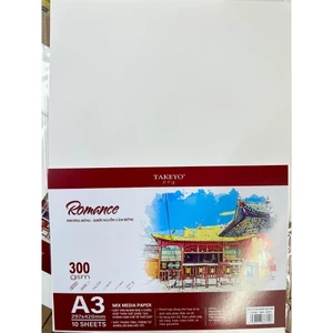 Giấy vẽ ép lạnh mỹ thuật, hội họa, kiến trúc TAKEYO ROMANCE A6-A5-A4 300GSM ( Made in Taiwan)