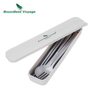 Boundless Voyage Bộ Bữa Tối Titan Cắm Trại Bộ Đồ Ăn Tiện Ích Dao Kéo Đũa Dao Nĩa Bộ 3 / 4 Chiếc Cho Gia Đình Du Lịch