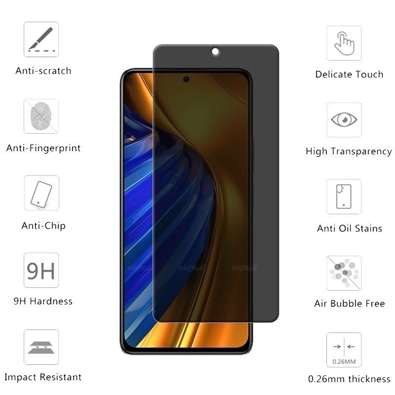 Asus Zenfone Series 9H Chống Gián Điệp Trong Suốt Kính Cường Lực Cho Asus Zenfone 9 8 7 6 5z 5 12 11 10 Flip Pro ZS630KL ZS620KL ZE620KL Siêu Chống Trầy Xước Bảo Vệ Màn Hình Riêng Tư
